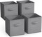 Sorbus 11 Inch 4 Pack Foldable Fabric Storage Cube Bins with Handles - for Organizing Pantry, Closet, Nursery, Playroom, and More